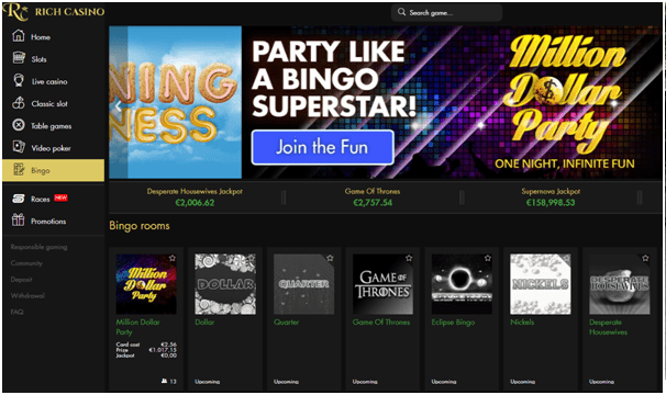 Bingo at Rich Casino