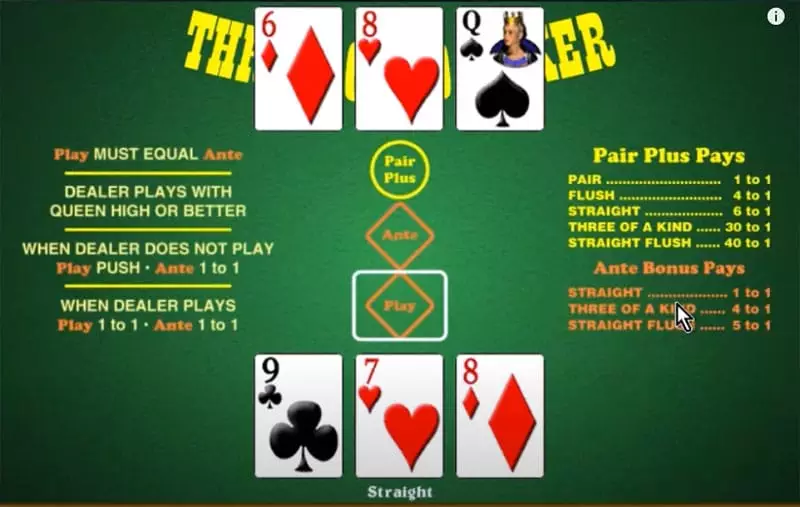 Features of 3-Card Poker