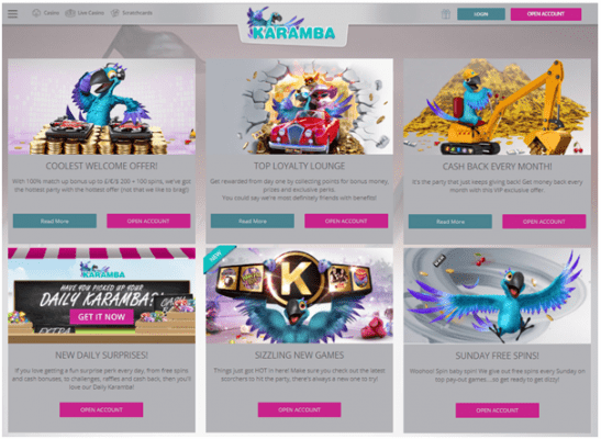 Karamba casino- Bonus offers