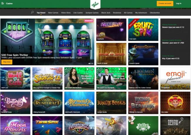 Mr Green Casino Games