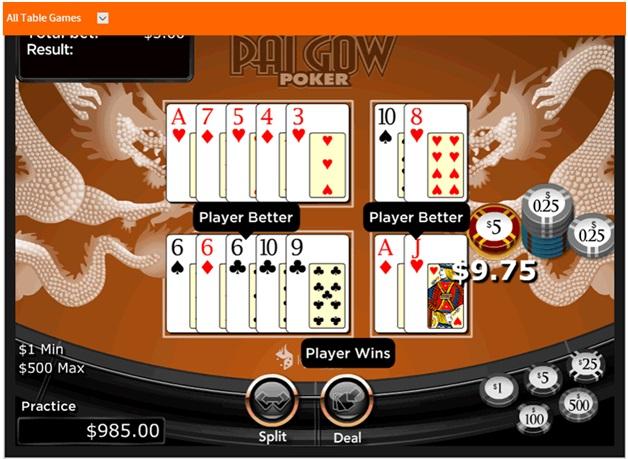 Pai Gow poker RTG features