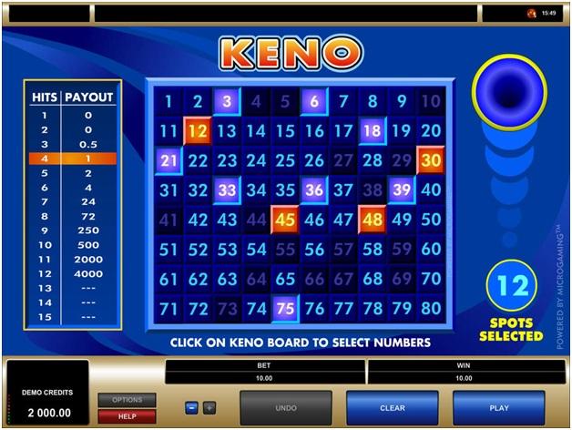 Play Keno at Betway casino