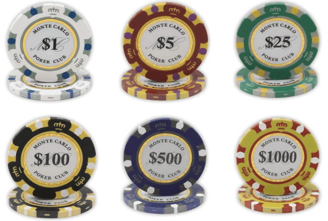 Poker chip values in tournaments and cash games