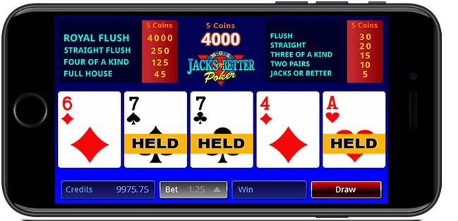 Royal Vegas app- Video poker