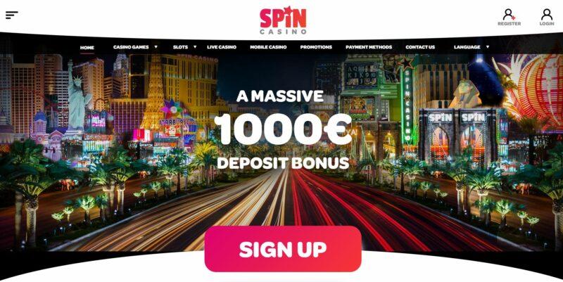 Spin Casino Ireland - 1000 Welcome Match Deposit Bonus