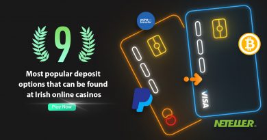 The nine most popular deposit options that can be found at Irish online casinos