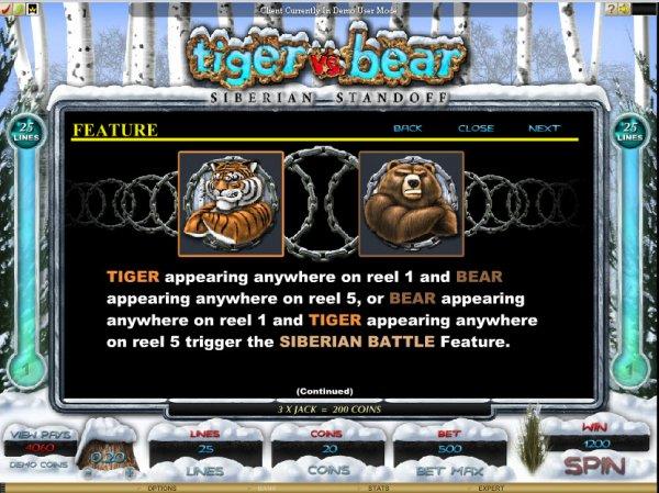 Tiger Vs Bear Slot Game