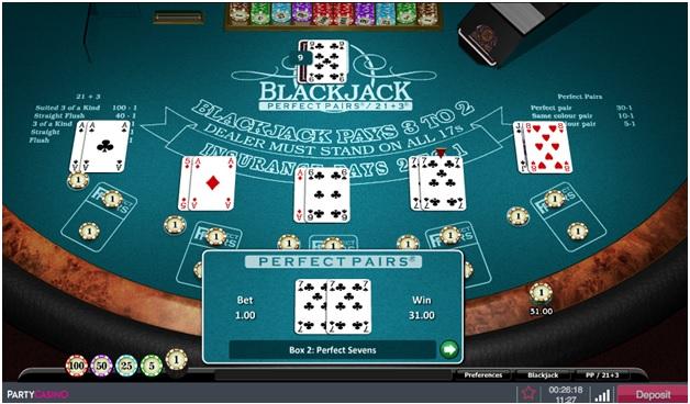 What are the types of side bets in Blackjack