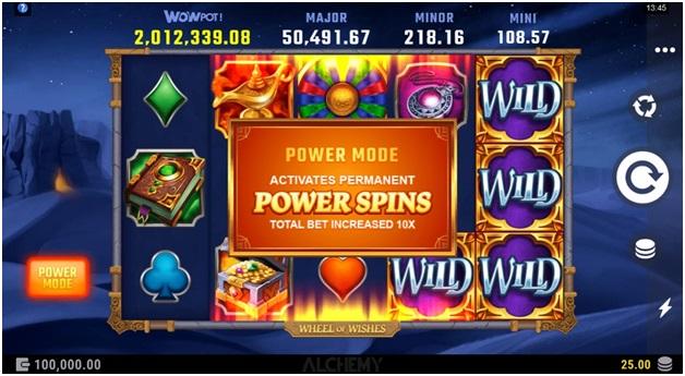 Wheel of wishes slot game- power spins